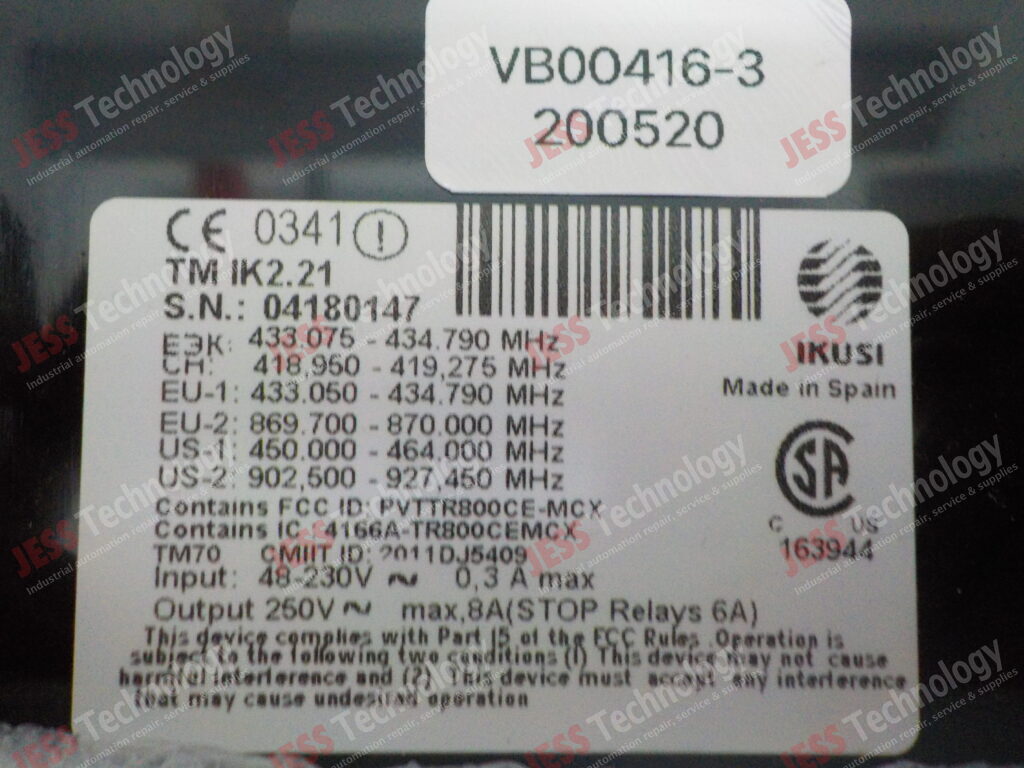 Image #2 of Repair IKUSI TM IK2.21 crane controller 04180147 in Malaysia, Singapore, Thailand, Indonesia