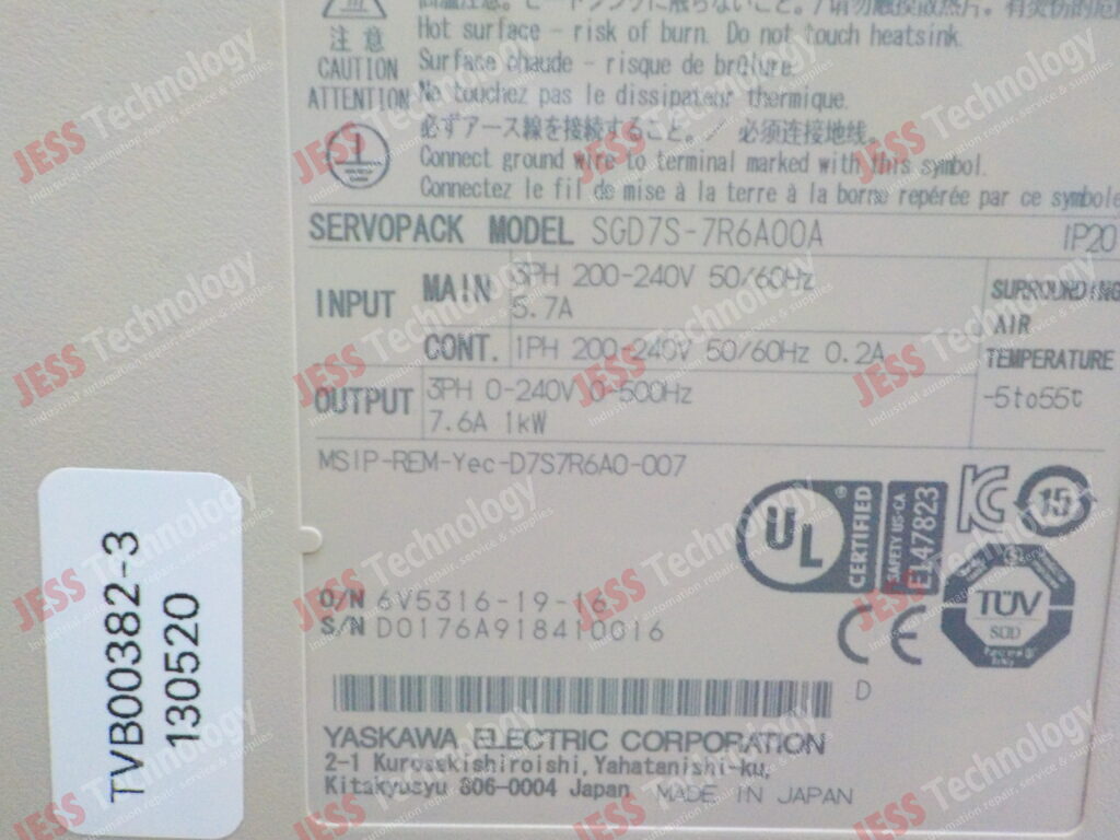 Image #2 of Repair YASKAWA SGD7S-7R6A00A yaskawa servopack D0176A918410016 in Malaysia, Singapore, Thailand, Indonesia