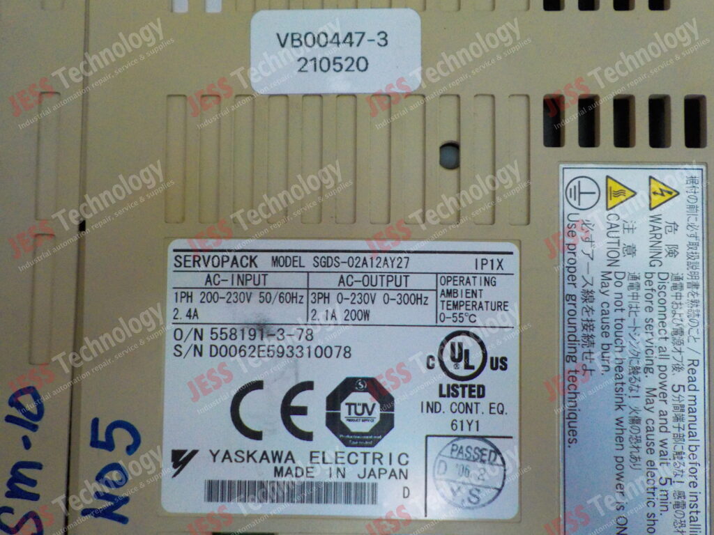 Image #2 of Repair YASKAWA SGDS-02A12AY27 yaskawa servopack D0062E593310078 in Malaysia, Singapore, Thailand, Indonesia