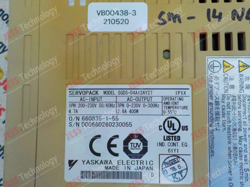 Image #2 of Repair YASKAWA SGDS-04A12AY27 yaskawa servopack D0066D260230055 in Malaysia, Singapore, Thailand, Indonesia