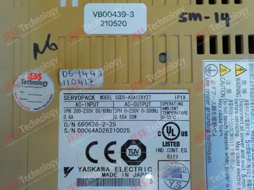 Image #2 of Repair YASKAWA SGDS-A5A12AY27 yaskawa servopack D0064A026210025 in Malaysia, Singapore, Thailand, Indonesia