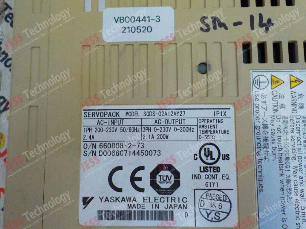 Image #2 of Repair YASKAWA SGDS-02A12AY27 yaskawa servopack D0066C714450073 in Malaysia, Singapore, Thailand, Indonesia
