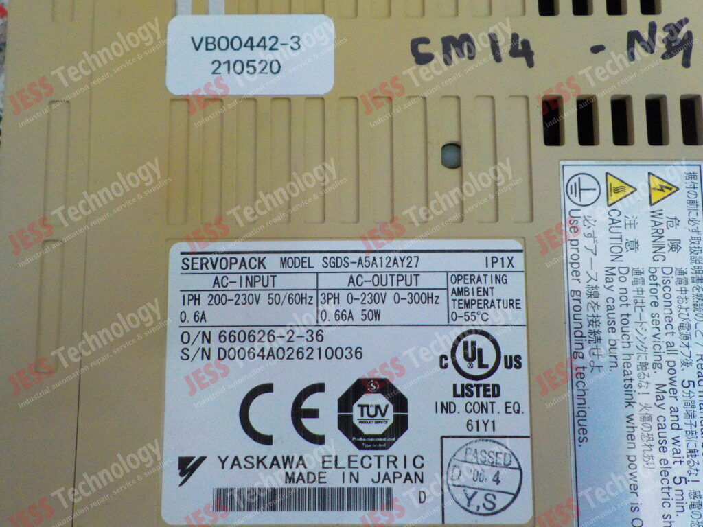 Image #2 of Repair YASKAWA SGDS-A5A12AY27 yaskawa servopack D0064A026210036 in Malaysia, Singapore, Thailand, Indonesia