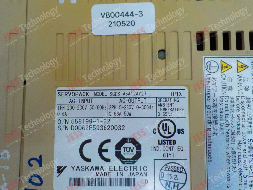 Image #2 of Repair YASKAWA SGDS-A5A12AY27 yaskawa servopack D0062E593620032 in Malaysia, Singapore, Thailand, Indonesia