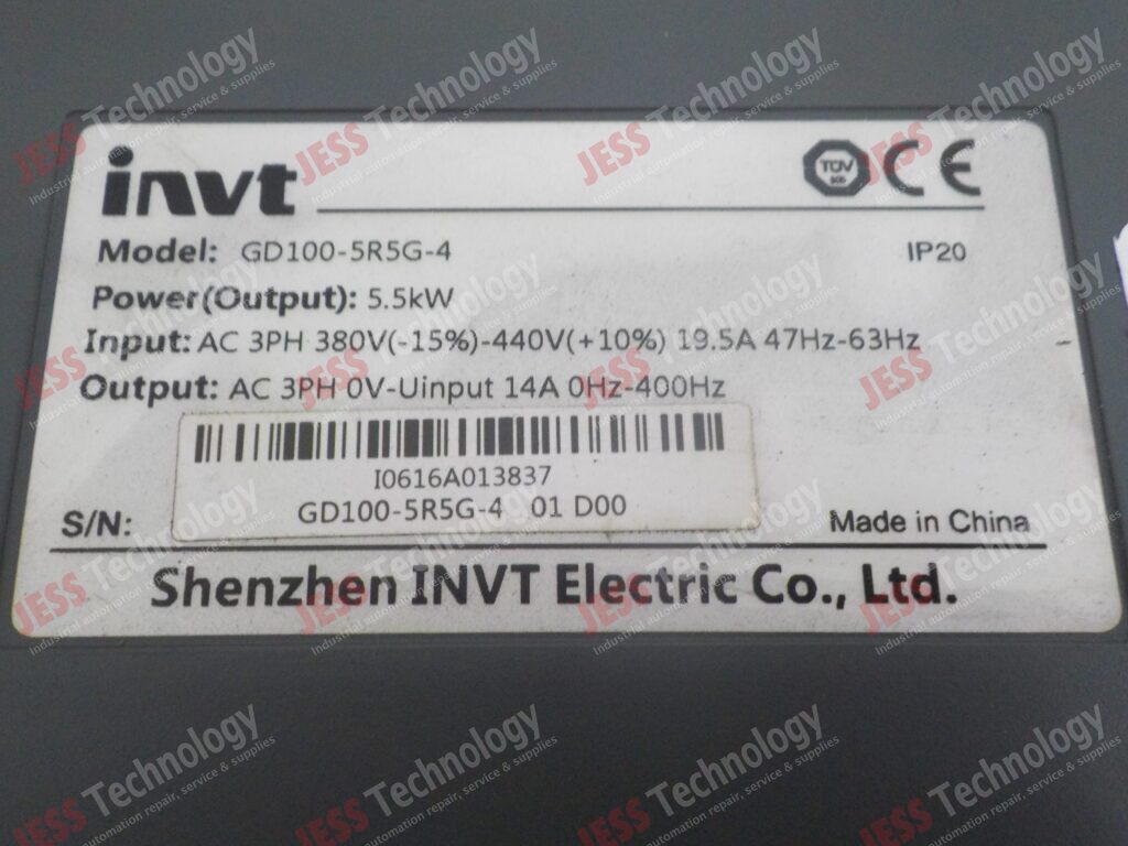 Image #1 of Repair INVT GD100-5R5G-4 Invt inverter 5.5kw 10616A013837 in Malaysia, Singapore, Thailand, Indonesia