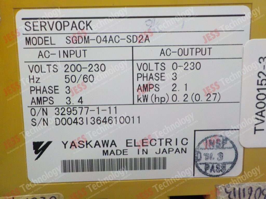 Image #1 of Repair YASKAWA SGDM-04AC-SD2A Yaskawa servodrive D00431364610011 in Malaysia, Singapore, Thailand, Indonesia