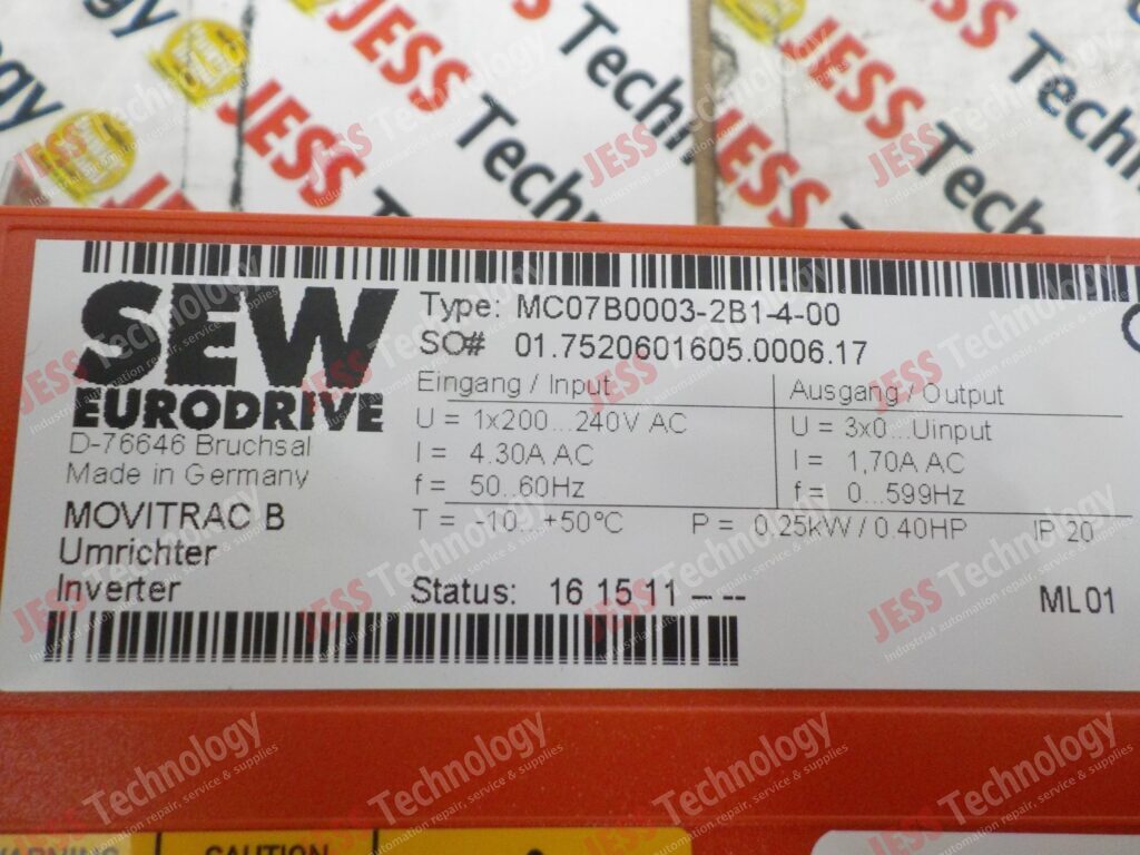 Image #1 of Repair SEW MC07B0003-2B1-4-00 SEW Eurodrive 01.7520601605.0006.17 in Malaysia, Singapore, Thailand, Indonesia