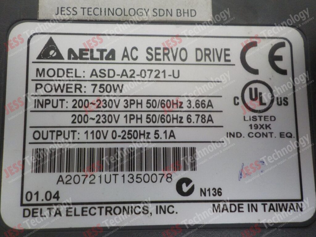 Image #1 of Repair DELTA ASD-A2-0721-U Delta ac servo drive 750w A20721UT1350078 in Malaysia, Singapore, Thailand, Indonesia