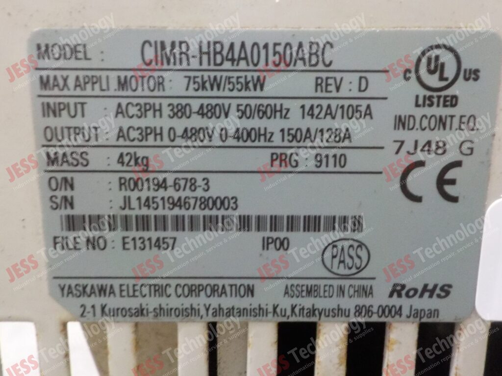 Image #1 of Repair YASKAWA CIMR-HB4A0150ABC Yaskawa H1000 JL1451946780003 in Malaysia, Singapore, Thailand, Indonesia