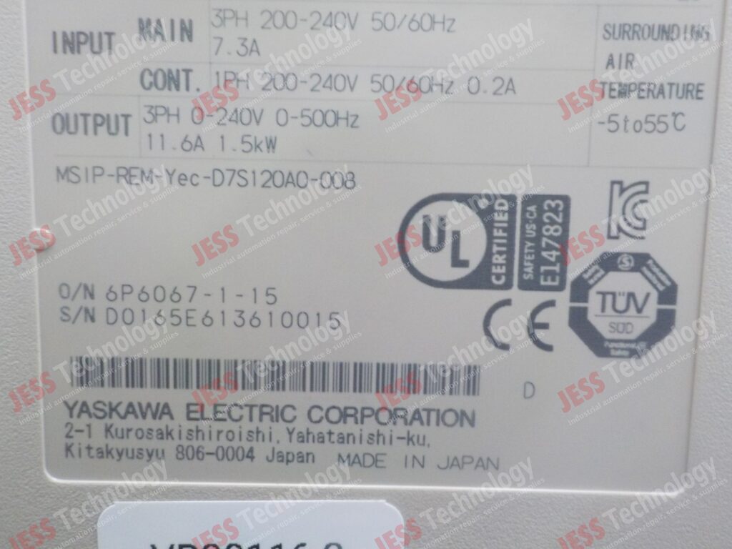 Image #1 of Repair YASKAWA SGD7S-120A00A002 Yaskawa Servopck D0165E613610015 in Malaysia, Singapore, Thailand, Indonesia