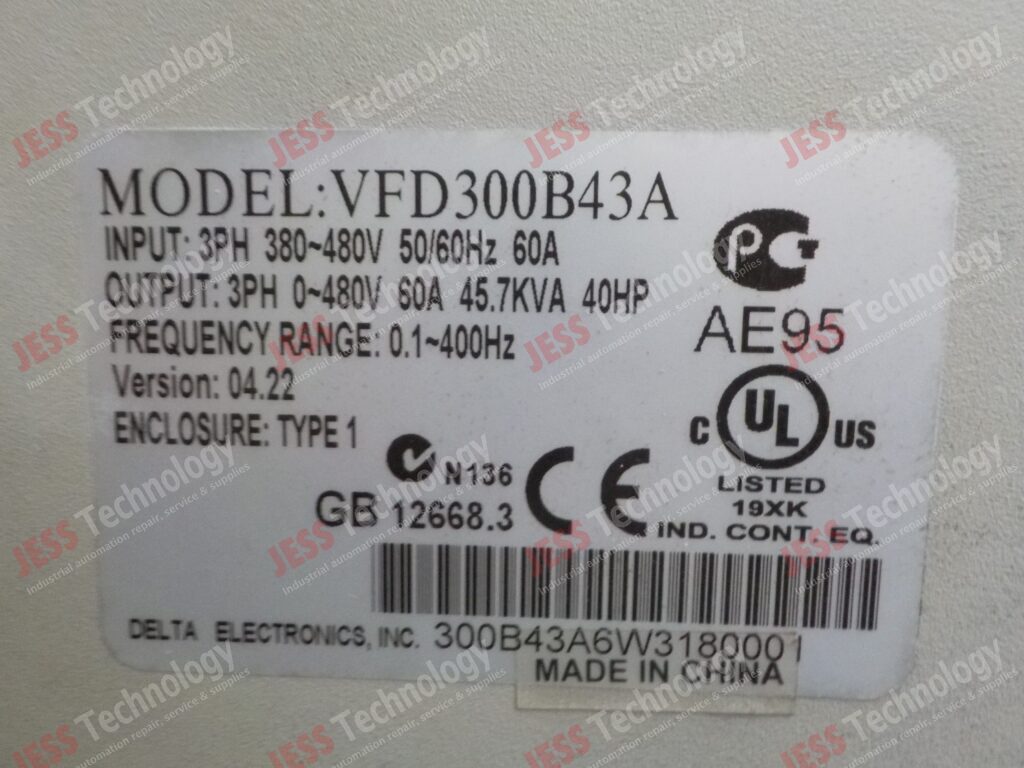 Image #1 of Repair DELTA VFD300B43A Delta inverter 30kw 300B43A6W318000 in Malaysia, Singapore, Thailand, Indonesia