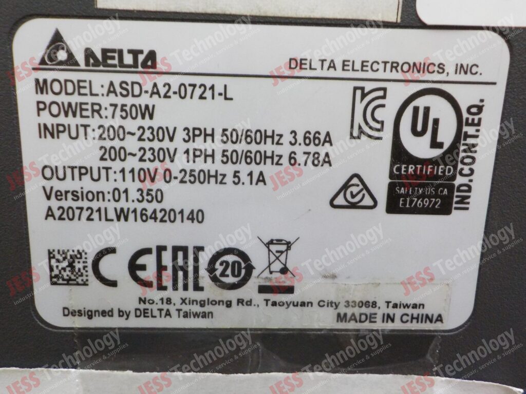 Image #1 of Repair DELTA ASD-A2-0721-L Delta inverter A20721LW16420140 in Malaysia, Singapore, Thailand, Indonesia