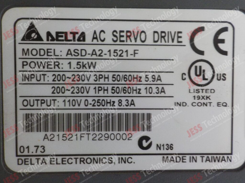 Image #1 of Repair DELTA ASD-A2-1521-F Delta ac servo drive A21521FT2290002 in Malaysia, Singapore, Thailand, Indonesia
