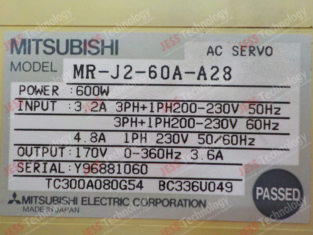 Image #1 of Repair MITSUBISHI MR-J2-60A-A28 Y96881060 in Malaysia, Singapore, Thailand, Indonesia