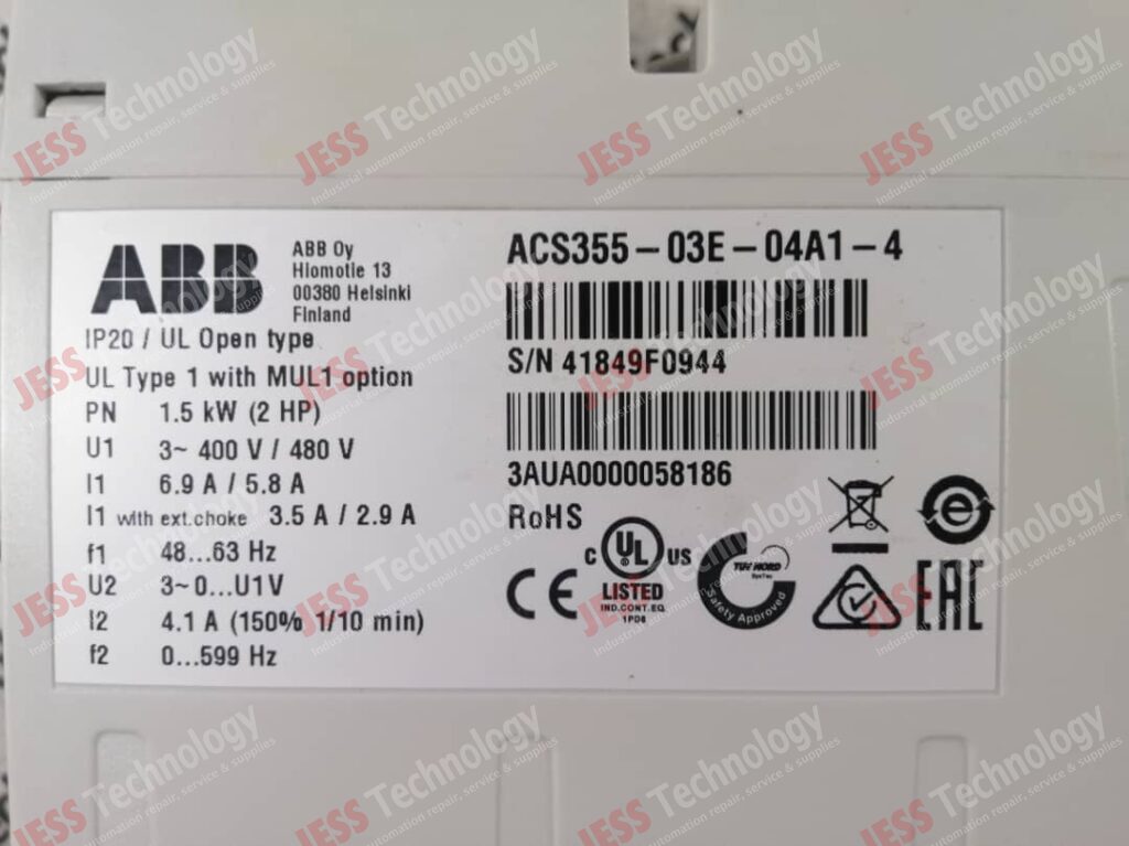 Image #4 of Repair ABB ACS355-03E-04A1-4 Abb drive, model no: acs355-03e-04a1-4, serial no: 41849f0944 41849F0944 in Malaysia, Singapore, Thailand, Indonesia