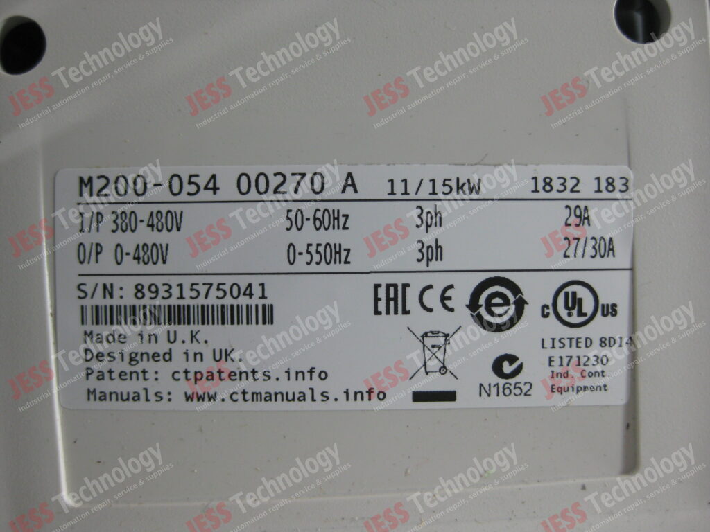 Image #3 of Repair CONTROL TECHNIQUE M200-05400270A NIDEC AC DRIVE MODEL: M200-05400270A S/N: 8931575041 8931575041 in Malaysia, Singapore, Thailand, Indonesia