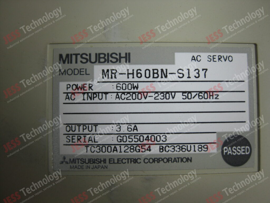 Image #3 of Repair MITSUBISHI MR-H60BN-S137 MITSUBISHI SERVO, MODEL NO: MR-H60BN-S137, SERIAL NO: G05504003 G05504003 in Malaysia, Singapore, Thailand, Indonesia