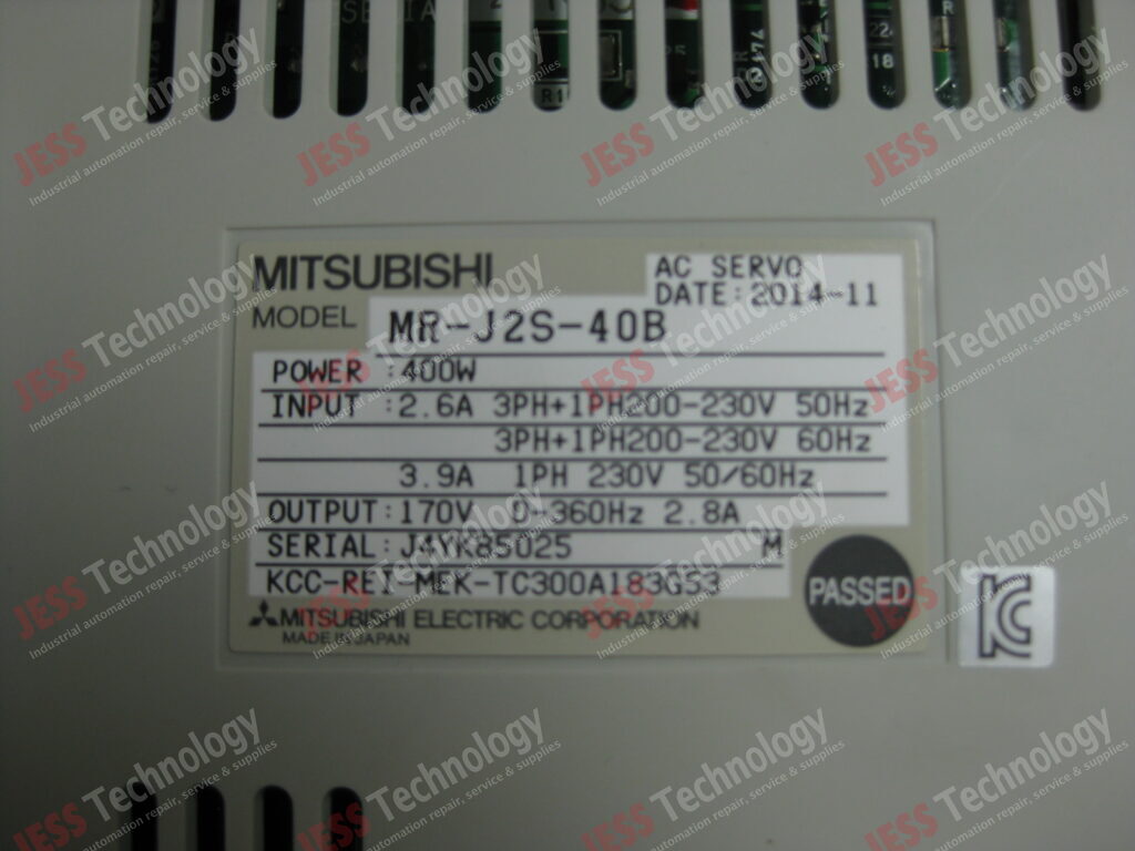 Image #3 of Repair MITSUBISHI MR-J2S-40B MITSUBISHI SERVO, MODEL NO: MR-J2S-40B, SERIAL NO: J4YK85025 J4YK85025 in Malaysia, Singapore, Thailand, Indonesia