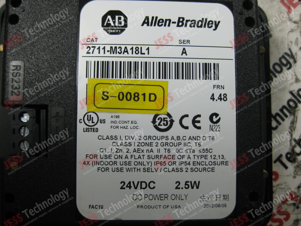 Image #3 of Repair ALLEN BRADLEY PANELVIEW 300 MICRO 2711-M3A18L1 ALLEN BRADLEY PANELVIEW 300 MICRO MODEL NO : 2711-M3A18L1 SERIAL NO : S-0081D S-0081D in Malaysia, Singapore, Thailand, Indonesia