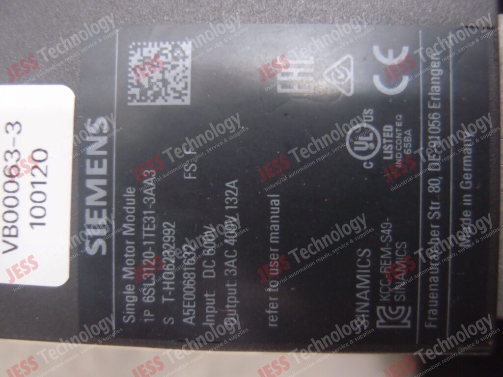 Image #1 of Repair SIEMENS 6SL3120-1TE31-3AA3 Siemens Single Motor Module T-H06232992 in Malaysia, Singapore, Thailand, Indonesia