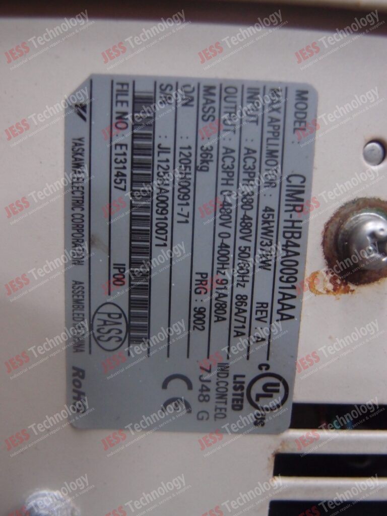 Image #1 of Repair YASKAWA CIMR-HB4A00091AAA Yaskawa inverter JL125HA00910071 in Malaysia, Singapore, Thailand, Indonesia