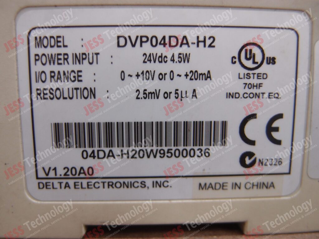 Image #1 of Repair DELTA DVP04DA-H2 Delta Analog Module 04DA-H20W9500036 in Malaysia, Singapore, Thailand, Indonesia