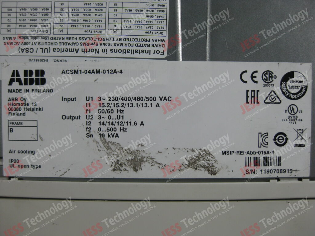 Image #2 of Repair ABB ACSM1-04AM-012A-4 Abb adapter under warranty TJA9118, model no: acsm1-04am-012a-4, serial no: 1190708915 1190708915 in Malaysia, Singapore, Thailand, Indonesia