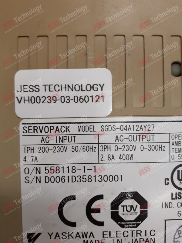 Image #2 of Repair YASKAWA SERVOPACK SGDS-04A12AY27 Yaskawa servopack D0061D358130001 in Malaysia, Singapore, Thailand, Indonesia