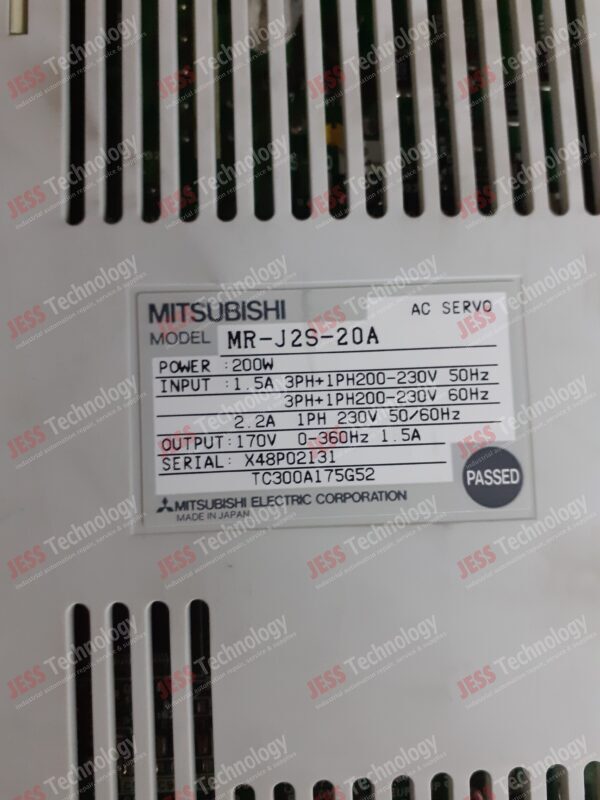 Image #3 of Repair MITSUBISHI AC SERVO DRIVE MR-J2S-20A (URGENT) MITSUBISHI AC SERVO DRIVE MODEL : MR-J2S-20A SERIAL NO : X48P02131 FAULT : ERROR 32 X48P02131 in Malaysia, Singapore, Thailand, Indonesia