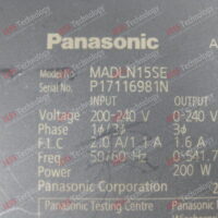 Repair PANASONIC AC SERVO DRIVER MADLN15SE BRAND: PANASONIC AC SERVO DRIVER, MODEL: MADLN15SE, S/N: P17116981N P17116981N in Malaysia, Singapore, Thailand, Indonesia