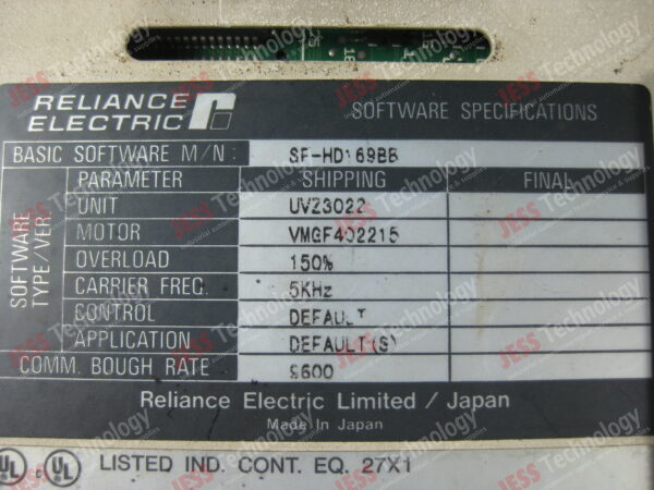 Image #4 of Repair RELIANCE ELECTRIC DIGITAL AC SERVO CONTROL UVZ3022 BRAND: RELIANCE ELECTRIC DIGITAL AC SERVO CONTROL, MODEL: UVZ3022, S/N: SF-HD169BB SF-HD169BB in Malaysia, Singapore, Thailand, Indonesia