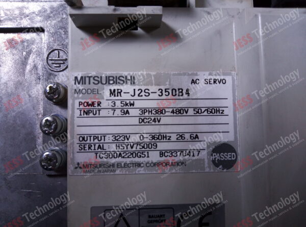 Image #3 of Repair MITSUBISHI AC DRIVE MR-J2S-350B4 MITSUBISHI AC DRIVE MODEL: MR-J2S-350B4 SERIAL NO: H5YV75009 FAULTY: ALARM E9 H5YV75009 in Malaysia, Singapore, Thailand, Indonesia